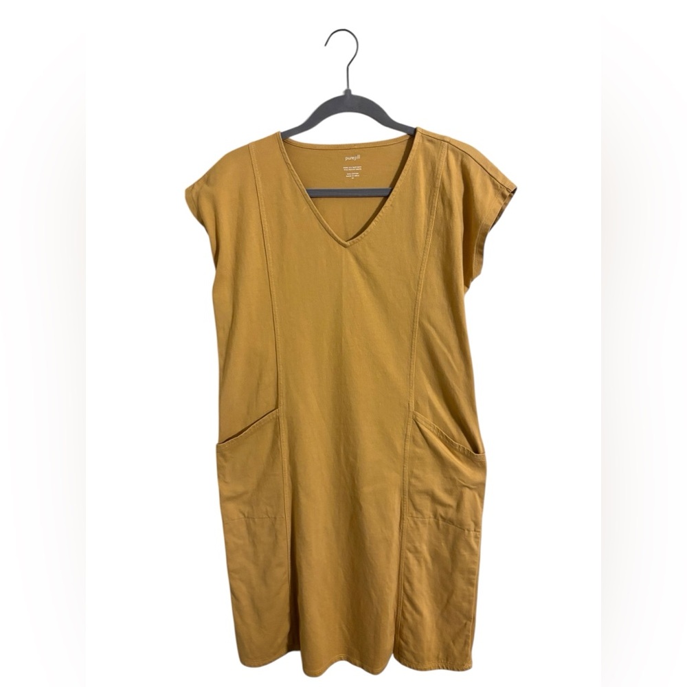 PureJill Easy Knit‎ Two Pocket Dress Yellow XS